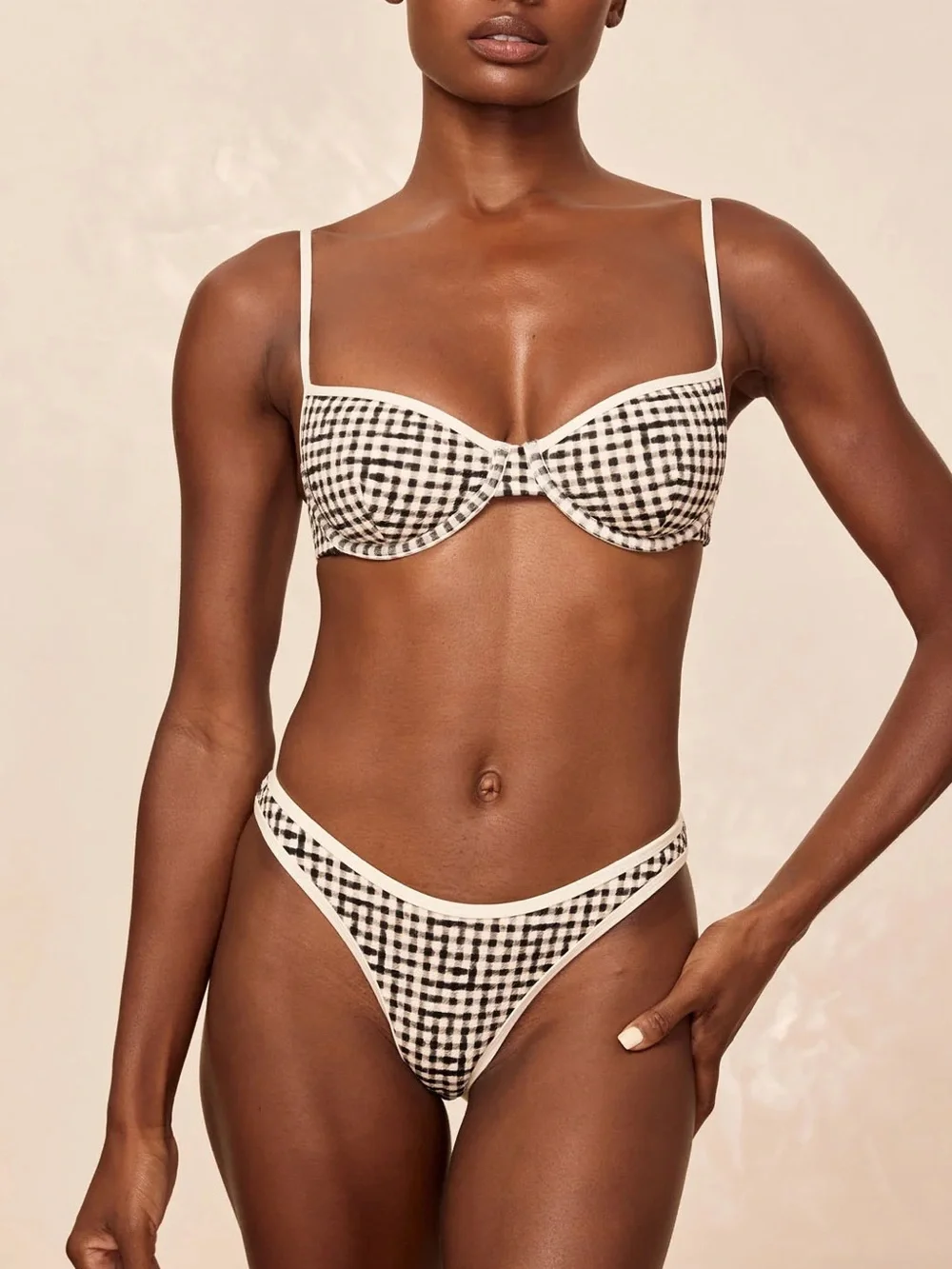 Monday Swimwear SOMERSET BOTTOM - BLACK GINGHAM